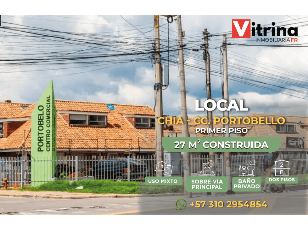 Vitrina Inmobiliaria vende local en CC Portobello Chía - 1
