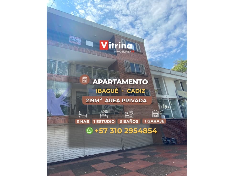 EN VENTA APARTAMENTO CADIZ - IBAGUE - 1