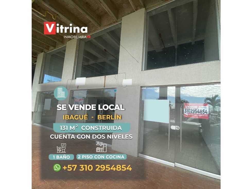 VENDO LOCAL ESQUINERO EN IBAGUÉ - BERLÍN - 1