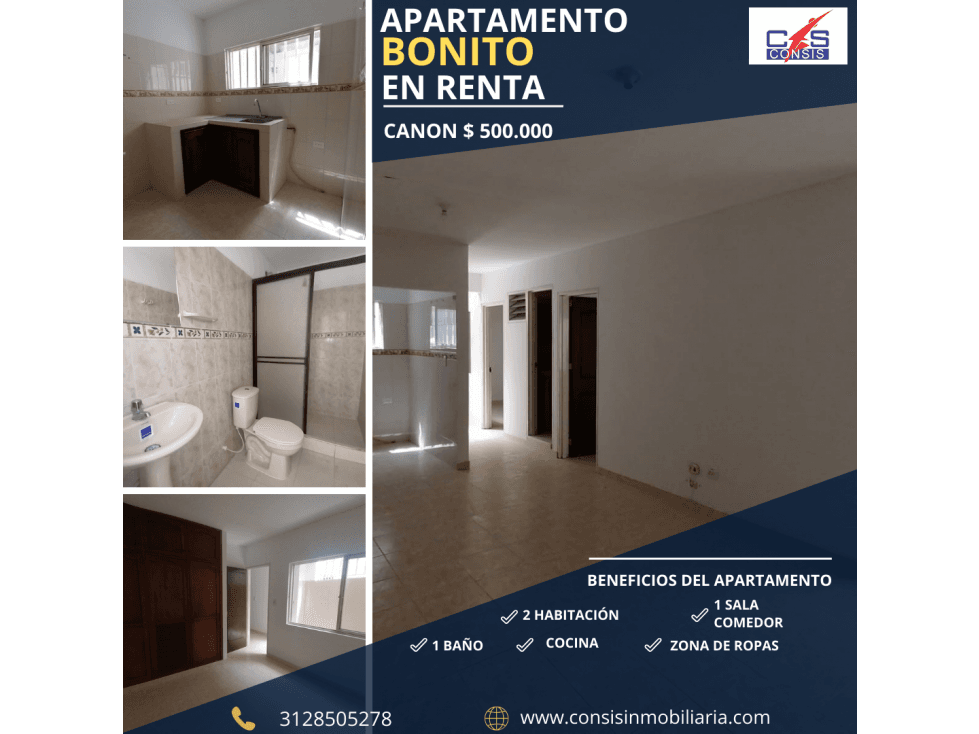 Apto en Renta | 50 M2 | 2 Hab | 2do Piso | El Jardin Jamundi - 1