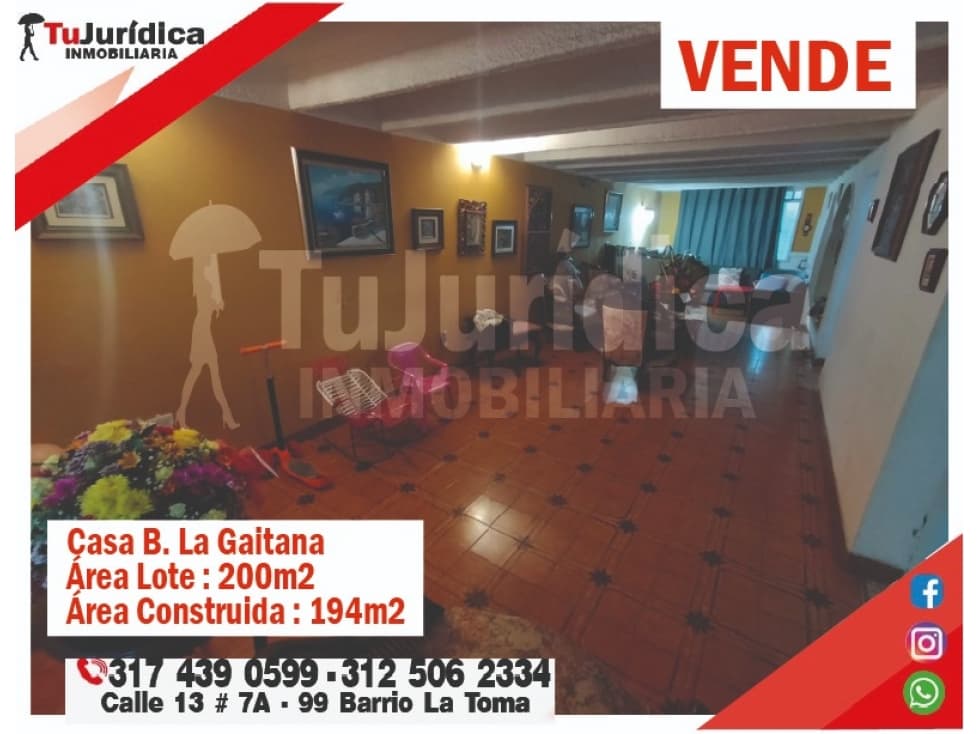 SE VENDE CASA 2P ESQUINERA- ORIENTE - B. LA GAITANA - NEIVA (HUILA) - 1