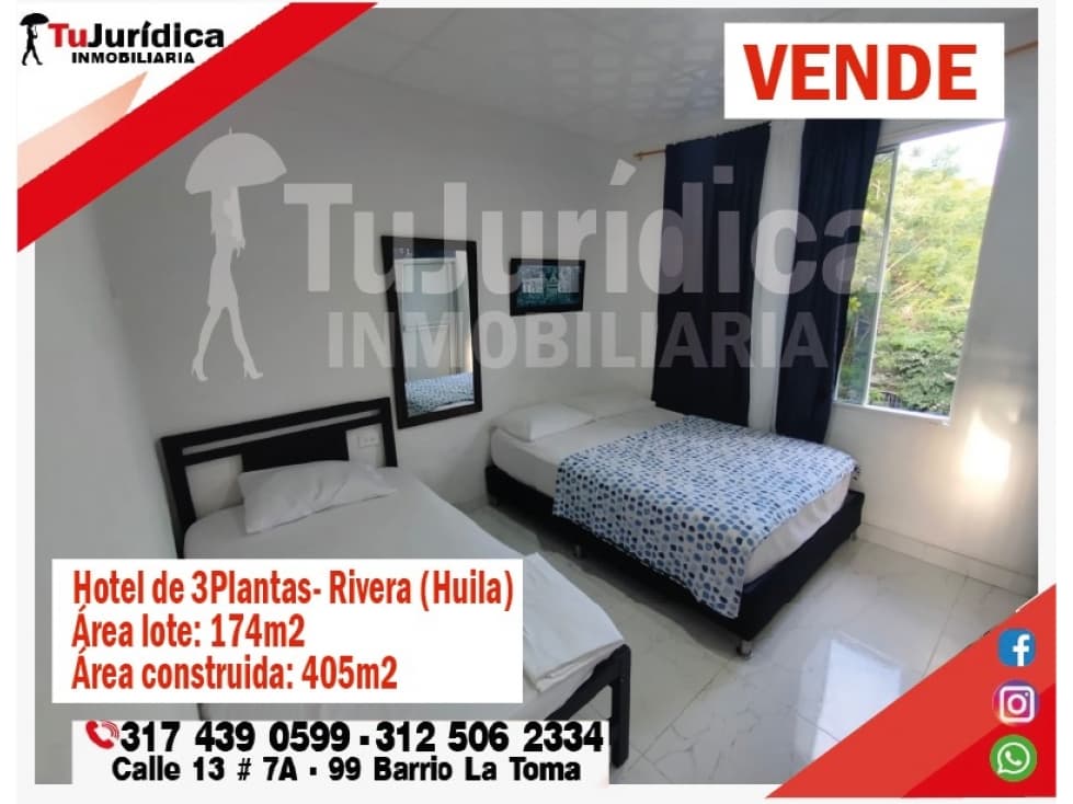 SE VENDE HOTEL - RIVERA (HUILA - COL) - 1