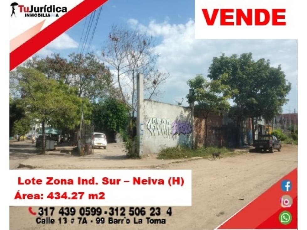SE VENDE ESPECTACULAR LOTE ZONA INDUSTRIAL SUR - NEIVA (HUILA-COL) - 1