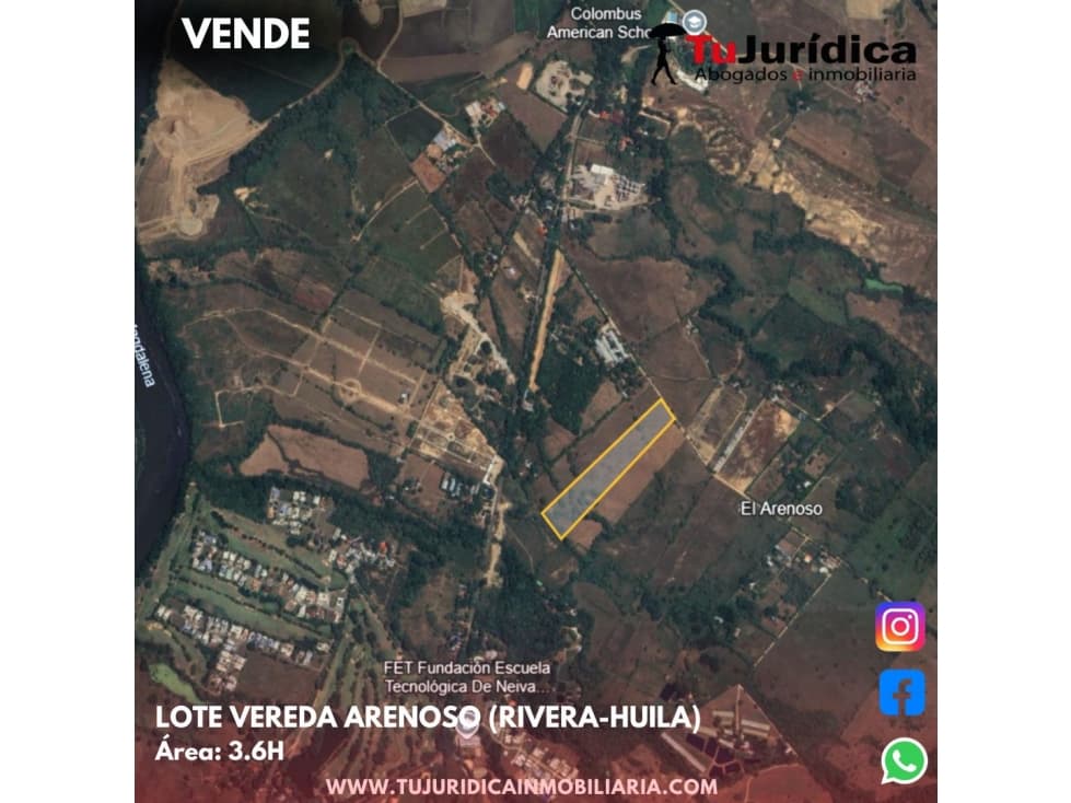 SE VENDE LOTE VEREDA ARENOSO (RIVERA-HUILA) - 1