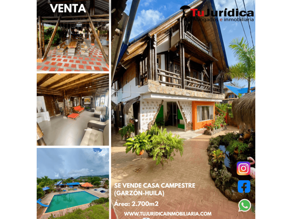 SE VENDE CASA CAMPESTRE (GARZÓN-HUILA) - 1