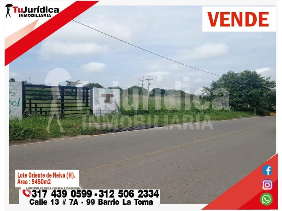 SE VENDE ESPECTACULAR LOTE EN EL ORIENTE DE NEIVA (HUILA-COL) - 1