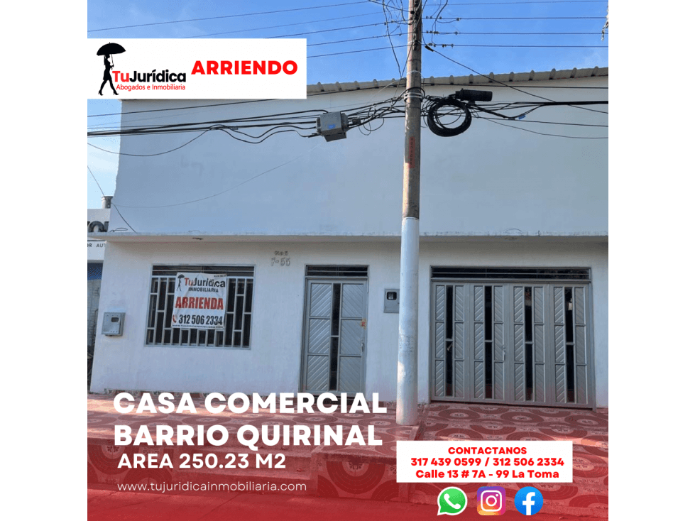 SE ARRIENDA CASA COMERCIAL B/ QUIRINAL NEIVA (HUI-COL) - 1