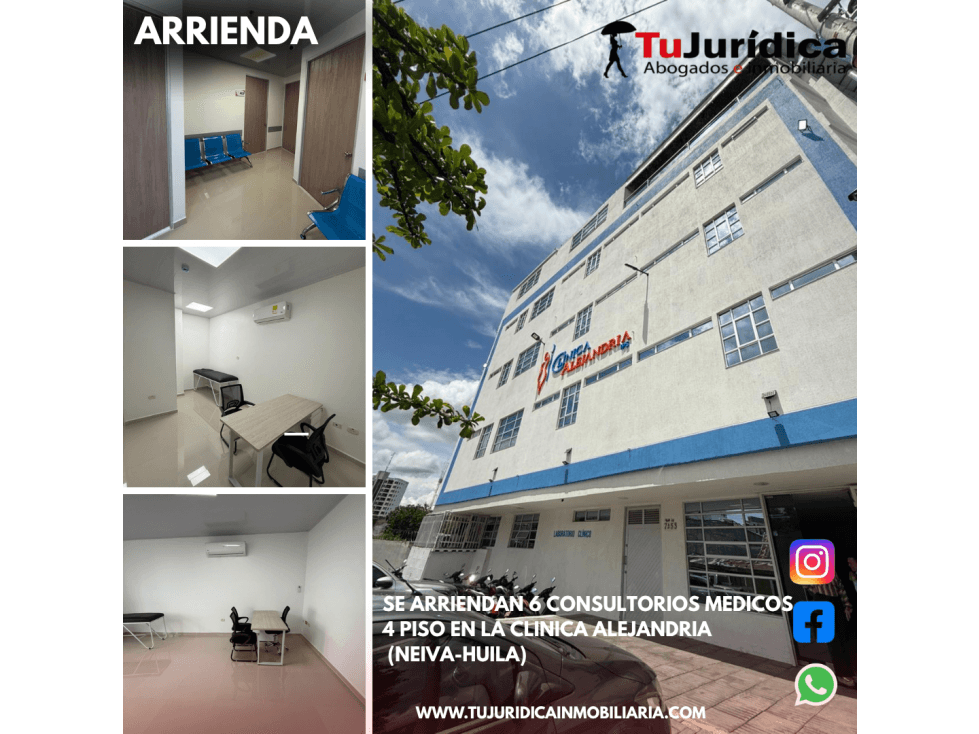 SE ARRIENDAN 6 CONSULTORIOS MEDICOS 4 PISO CLINICA ALEJANDRIA (NEIVA) - 1