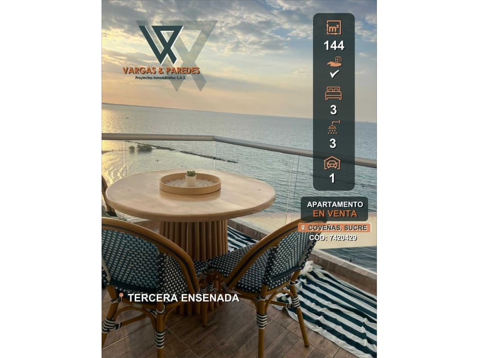 APARTAMENTO EN VENTA VISTA AL MAR DE COVEÑAS- SUCRE - 1