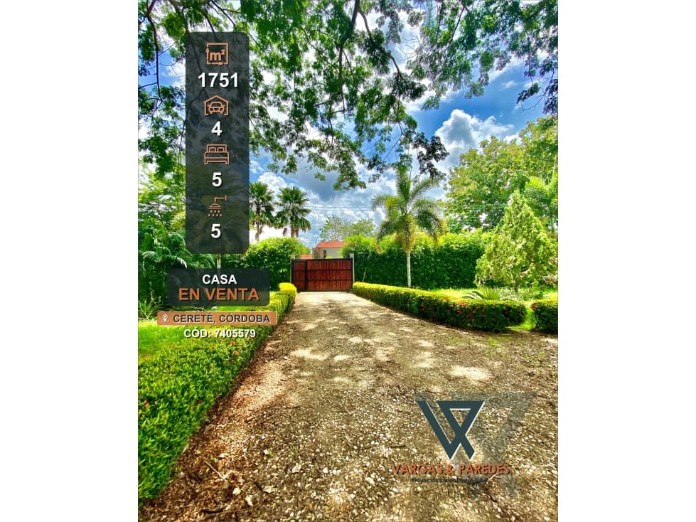 CASA CAMPESTRE EN VENTA VALOR DE OPORTUNIDAD - CERETE - 1