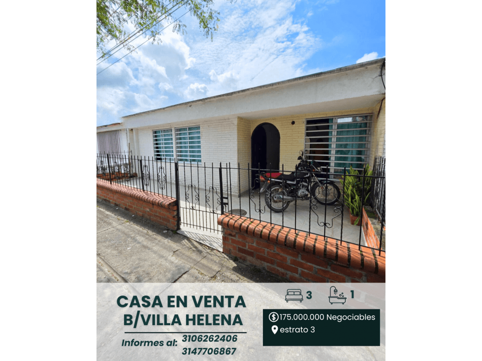 Casa EN VENTA Barrio Villa Helena, Cartago Valle - 1