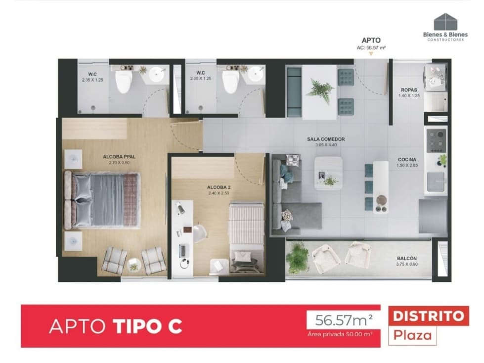 Venta de Sesión de Derechos de Apartamento Sector Bello - 1