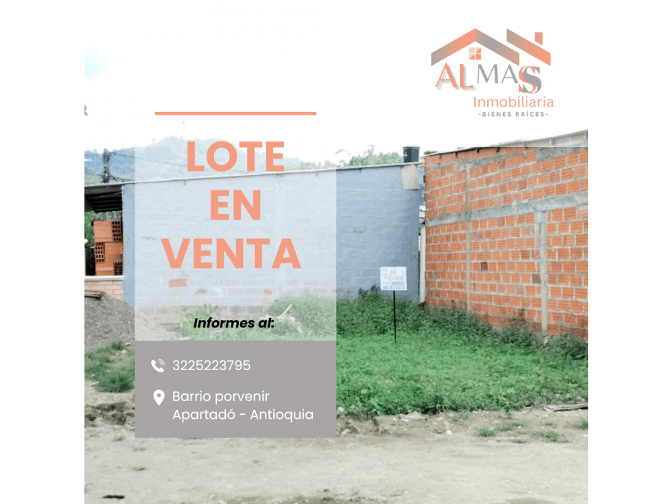 Venta de Lote Apartadó Antioquia Barrio el Porvenir - 1