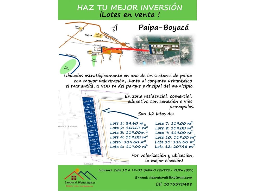 LOTES PARA LA VENTA EN PAIPA BOYACA - 1