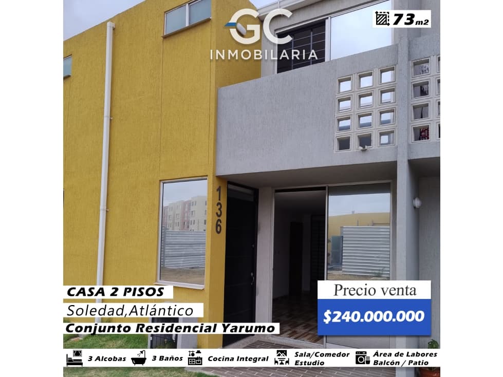 Se arrienda casa 2 pisos conjunto residencial Yarumo - 1