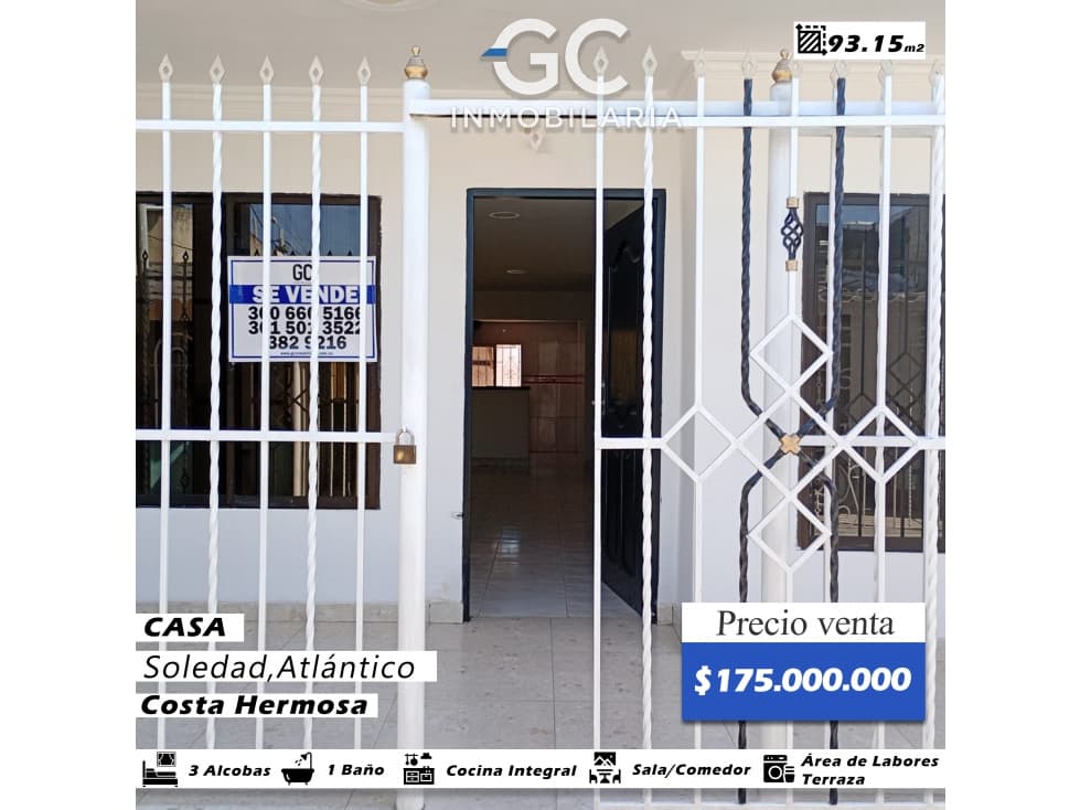 Se vende casa Costa hermosa - Soledad - 1