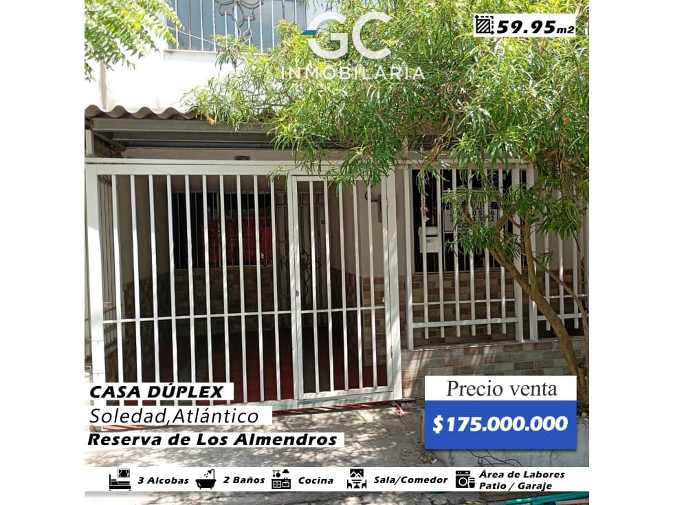 Se vende Casa Dúplex / Reserva de los almendros, Soledad - 1