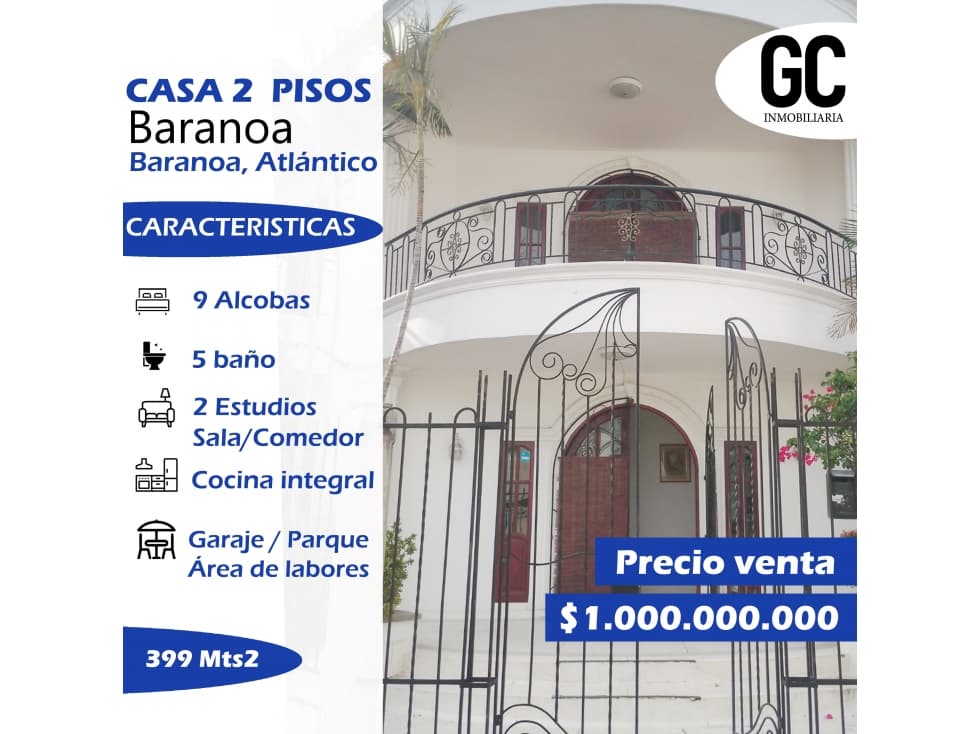 Se vende casa 2 pisos - Baranoa, Atlantico - 1