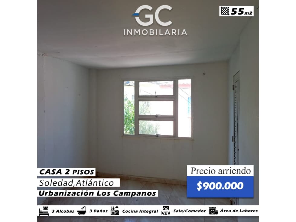 Se arrienda casa 2 pisos urbanización los campanos - 1