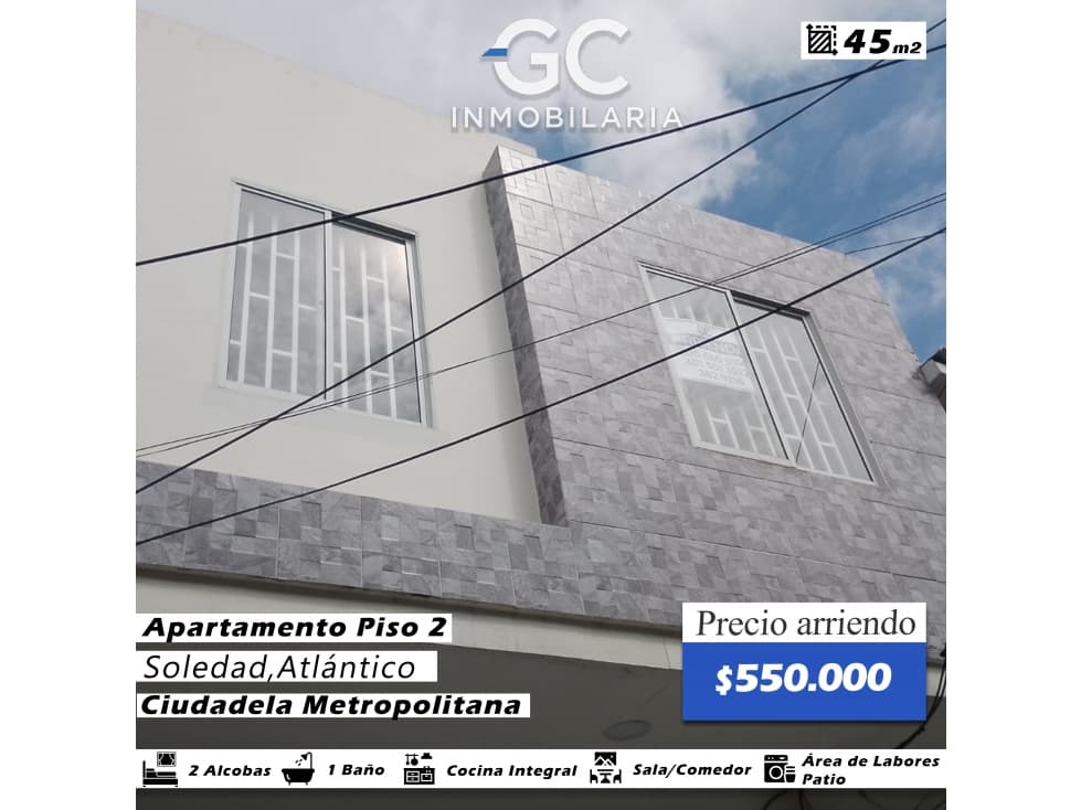 se arrienda apartamento piso2 - Apto2 -ciudadela metropolitana - 1
