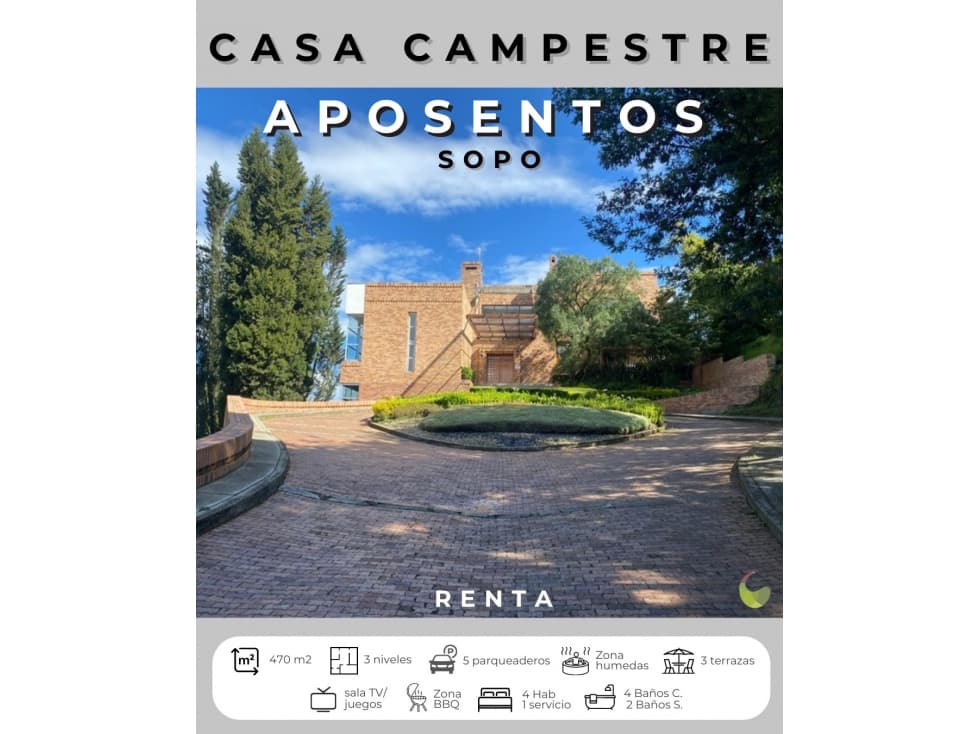 HERMOSA CASA EN RENTA EN APOSENTOS-SOPÓ!!! - 1