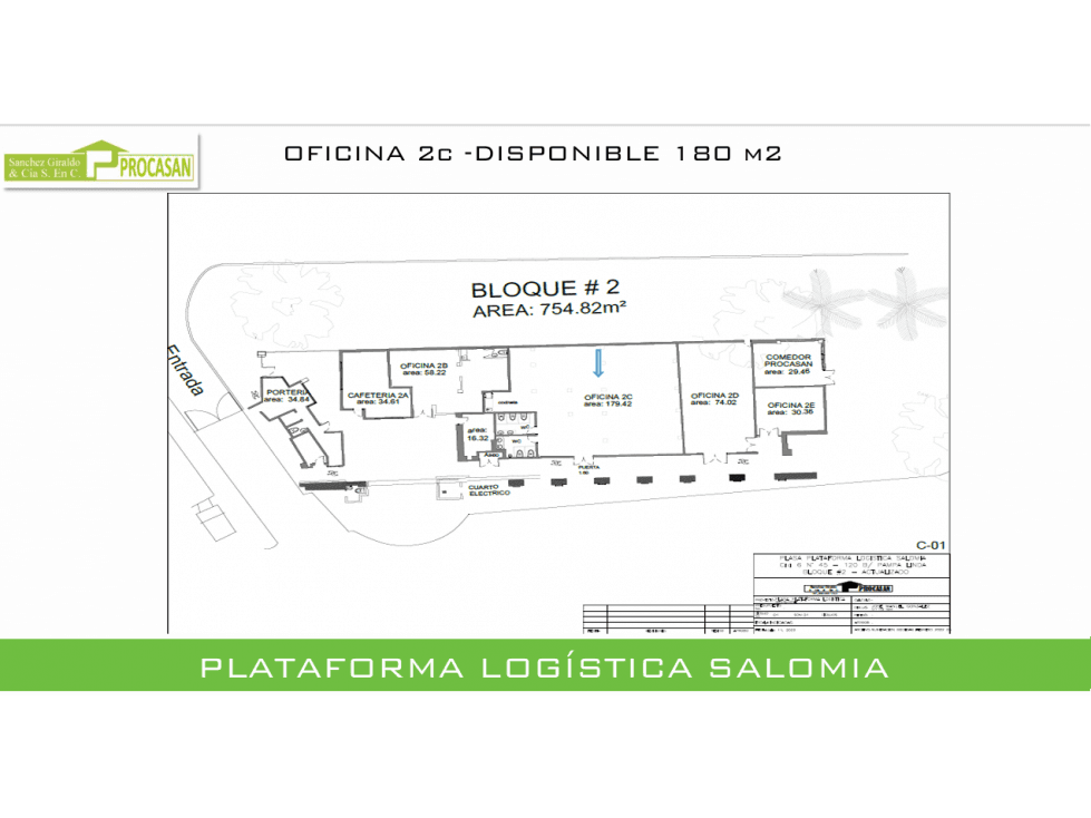 Oficina en Alquiler Plataforma Logística Salomia, Cali - 1