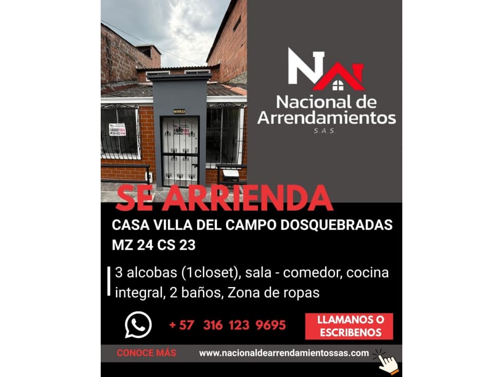 EN RENTA CASA PISO 1 VILLA DEL CAMPO DOSQUEBRADAS - 1