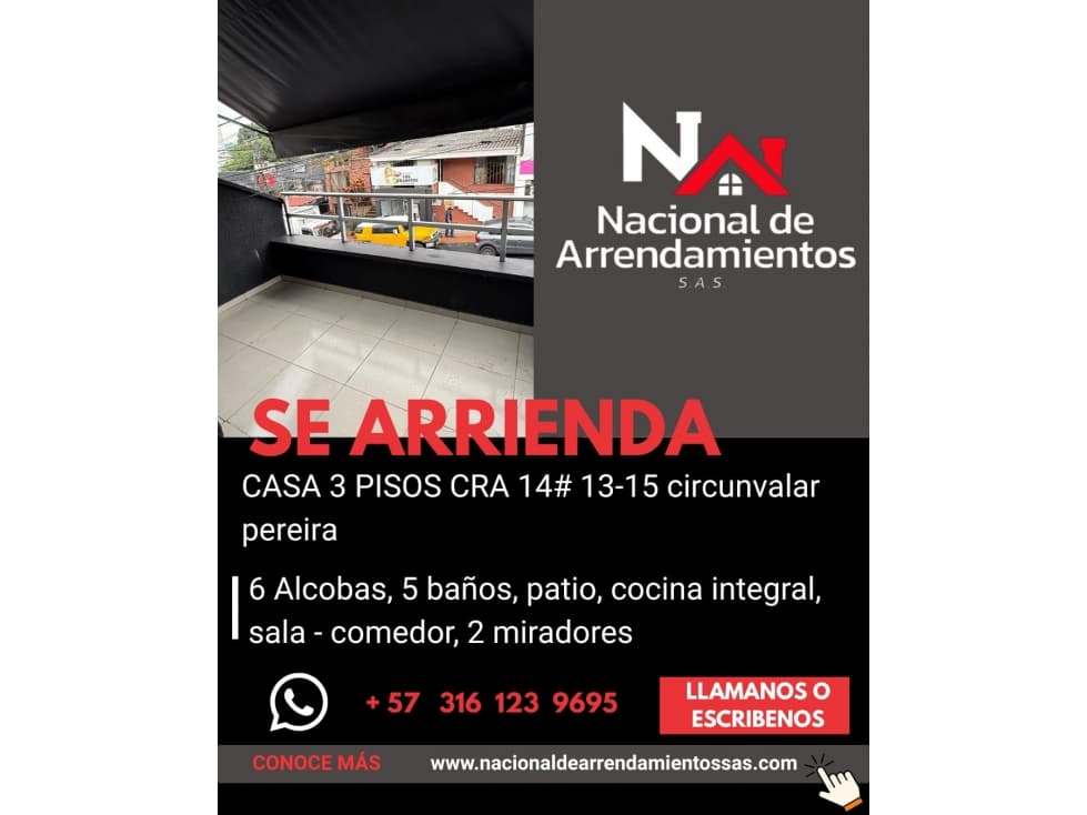 SE RENTA CASA LOCAL EN LA CIRCUNVALAR PEREIRA - 1