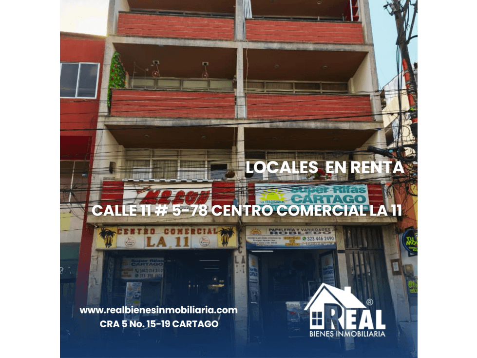 ARRENDAMIENTO LOCALES CENTRO COMERCIAL LA 11 CARTAGO VALLE - 1