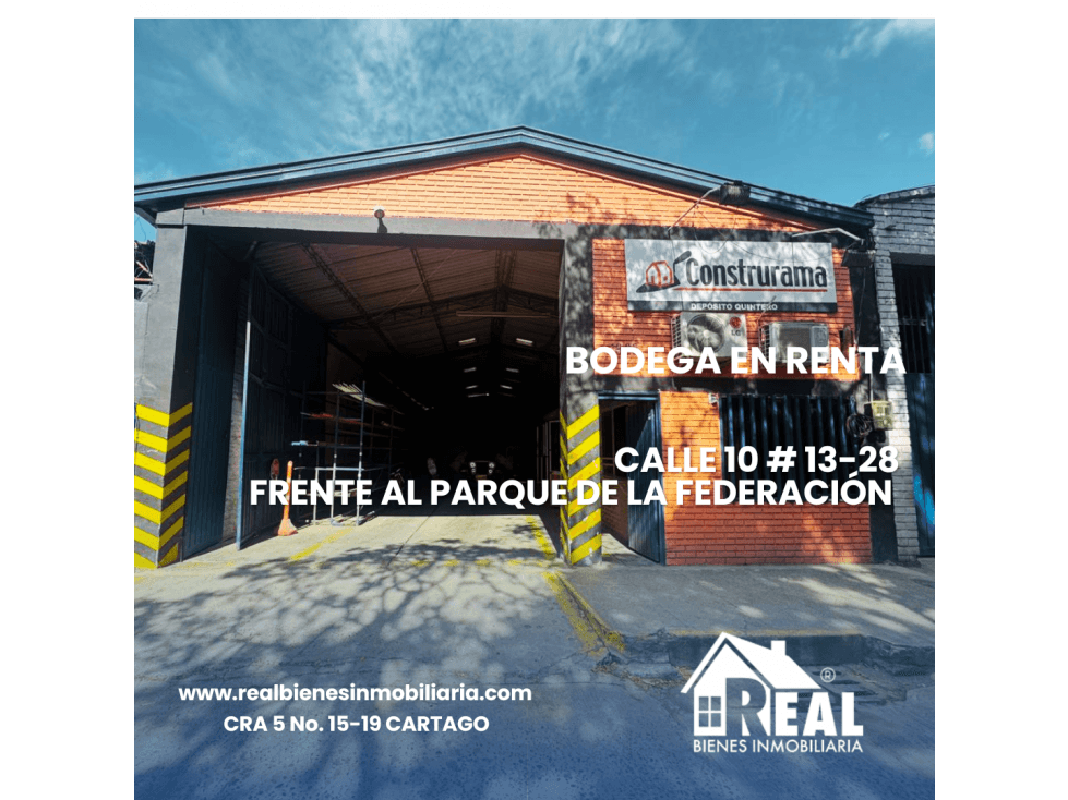 ARRENDAMIENTO BODEGA FRENTE AL PARQUE LA FEDERACIÓN CARTAGO VALLE - 1