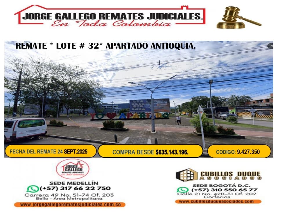 REMATE *LOTE # 32* APARTADO. - 1