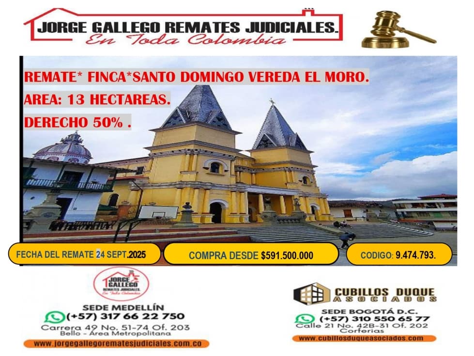 REMATE* FINCA * SANTO DOMINGO VEREDA MORO. - 1