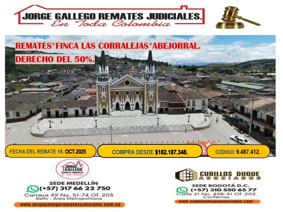 REMATE * FINCA * ABEJORRAL. DERECHO 50 %. - 1