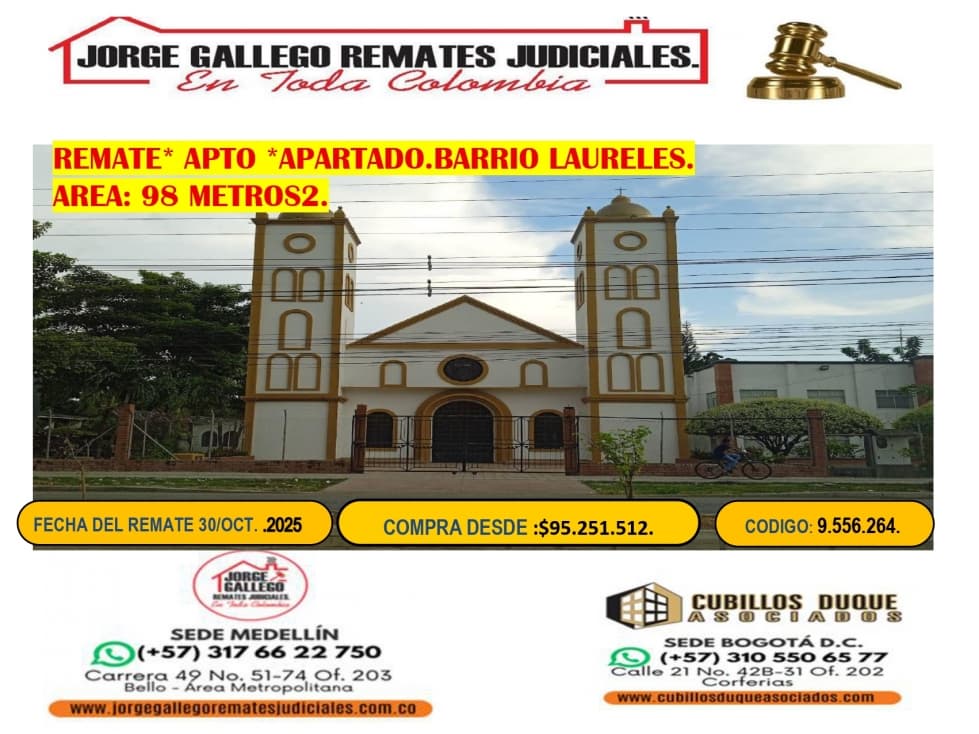 REMATE*APTO *APARTADO BARRIO LAURELES. - 1