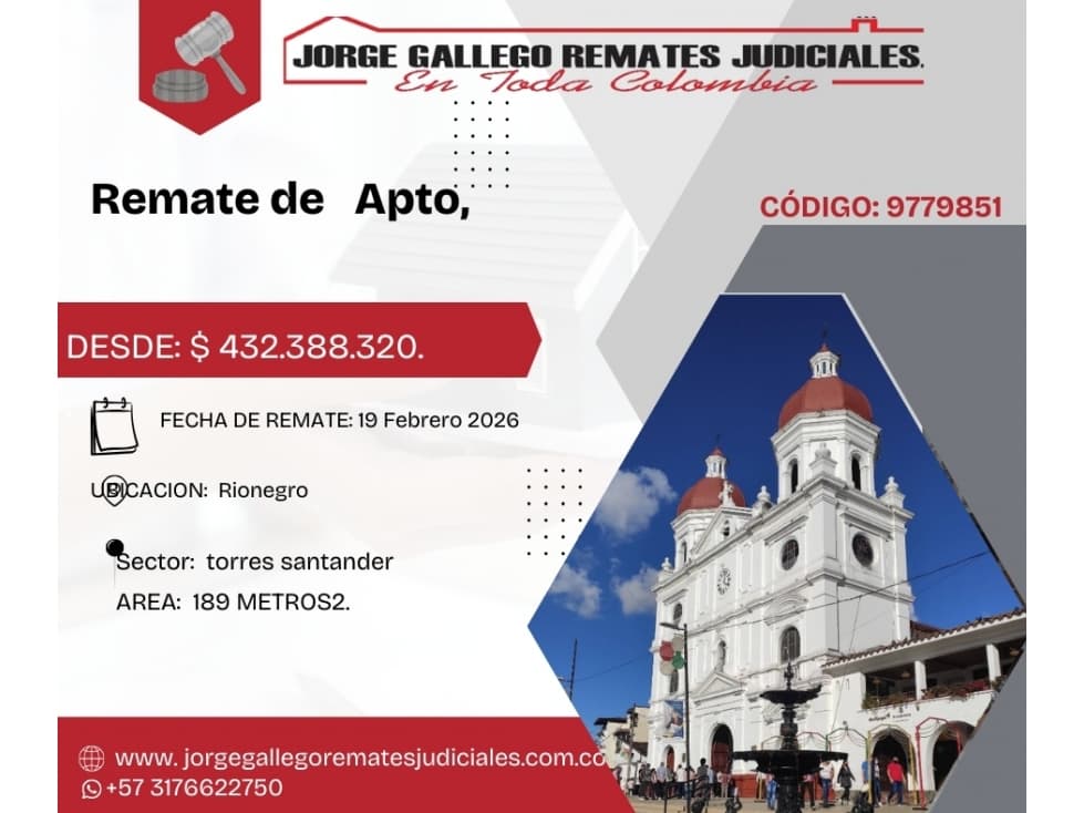 Remate*Apto * Rionegro torre Santander - 1