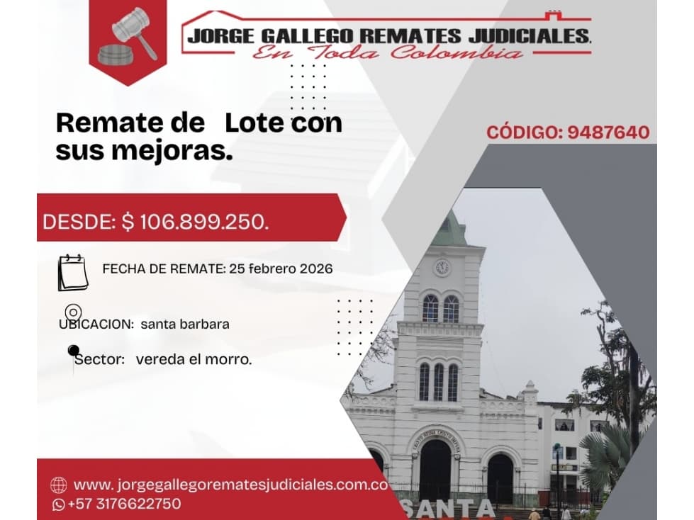 REMATE *FINCA*SANTA BARBARA VEREDA EL MORRO - 1