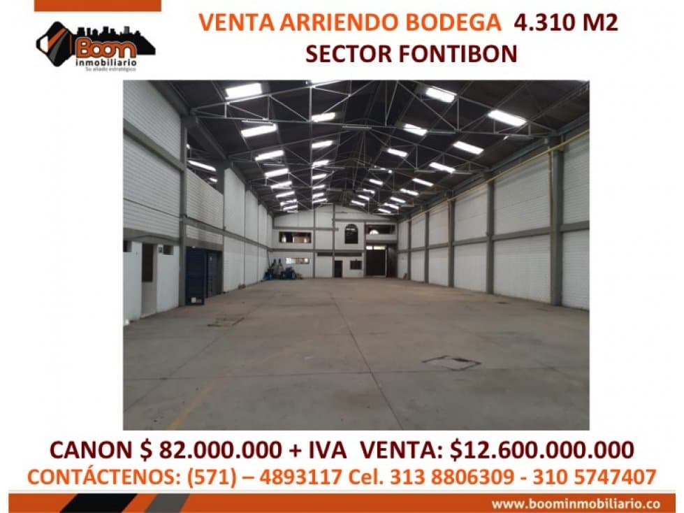 VENTA ARRIENDO BODEGA FONTIBON 4.100 M2 - 1