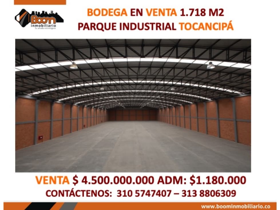 VENTA BODEGA TOCANCIPA 1.718 M2 PARQUE INDUSTRIAL - 1