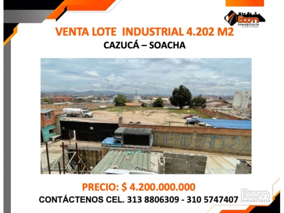 VENTA LOTE INDUSTRIAL 4.202 M2 EN CAZUCA SOACHA - 1