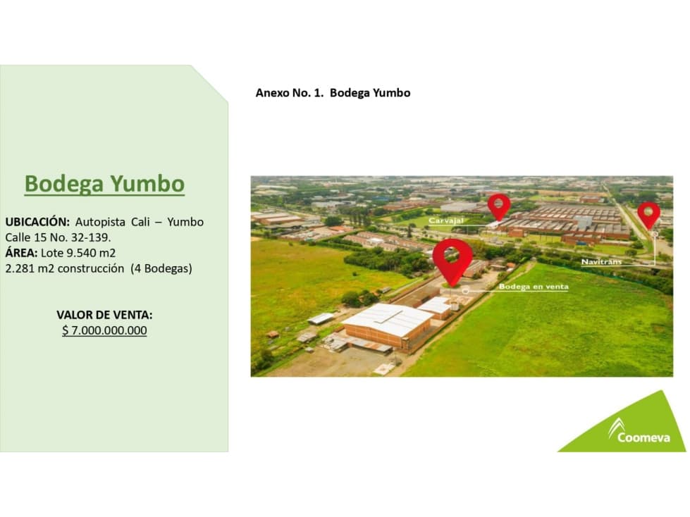 EN VENTA BODEGA EN YUMBO, AUTOPISTA CALI - 1
