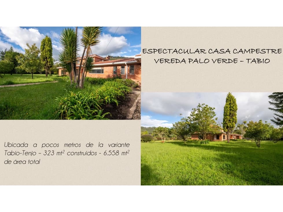 VENDO CASA TABIO TENJO 6.568MTS 4 HABITACIONES $ 2.300.000.000 - 1