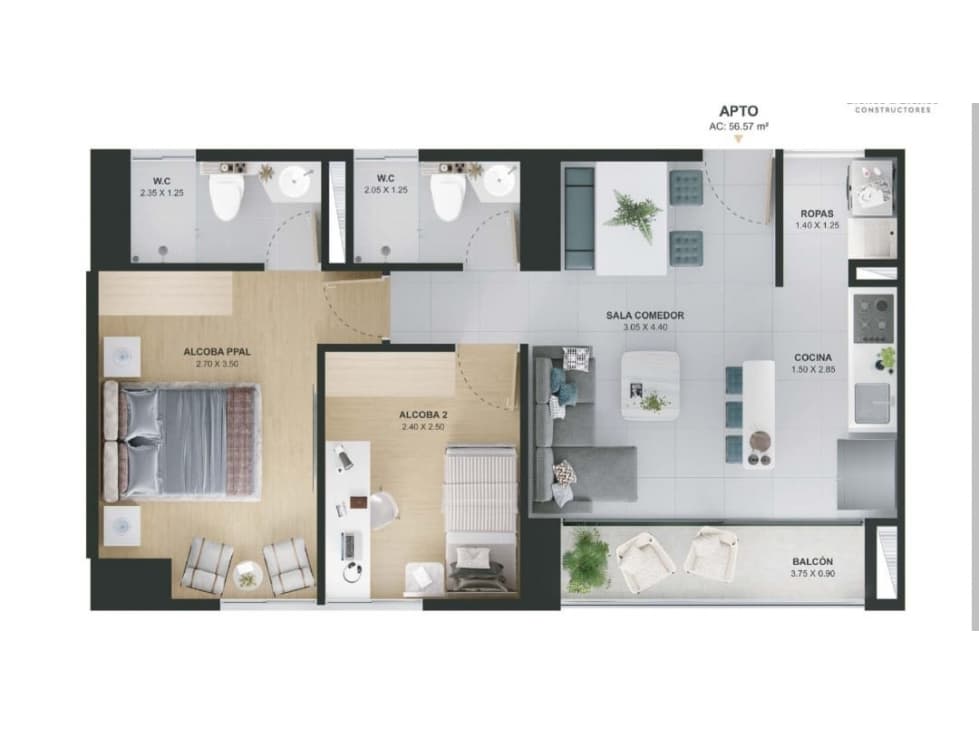 Apartamento en Venta Bello Santa Ana - 1