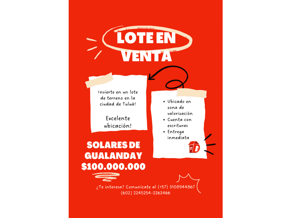 Se vende lote en la urbanización Solares de Gualanday, Tuluá - 1