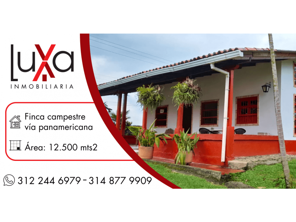 LUXA VENDE FINCA CAMPESTRE VÍA PANAMERICANA - CALIBIO - 1