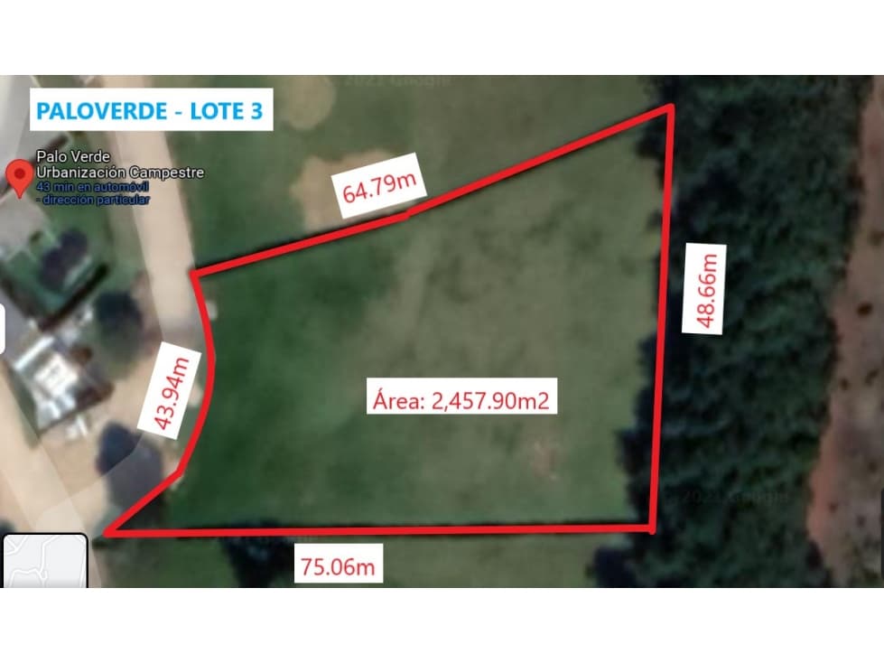 VENDO LOTE URBANIZADO LA CALERA $600 M.M. - 1