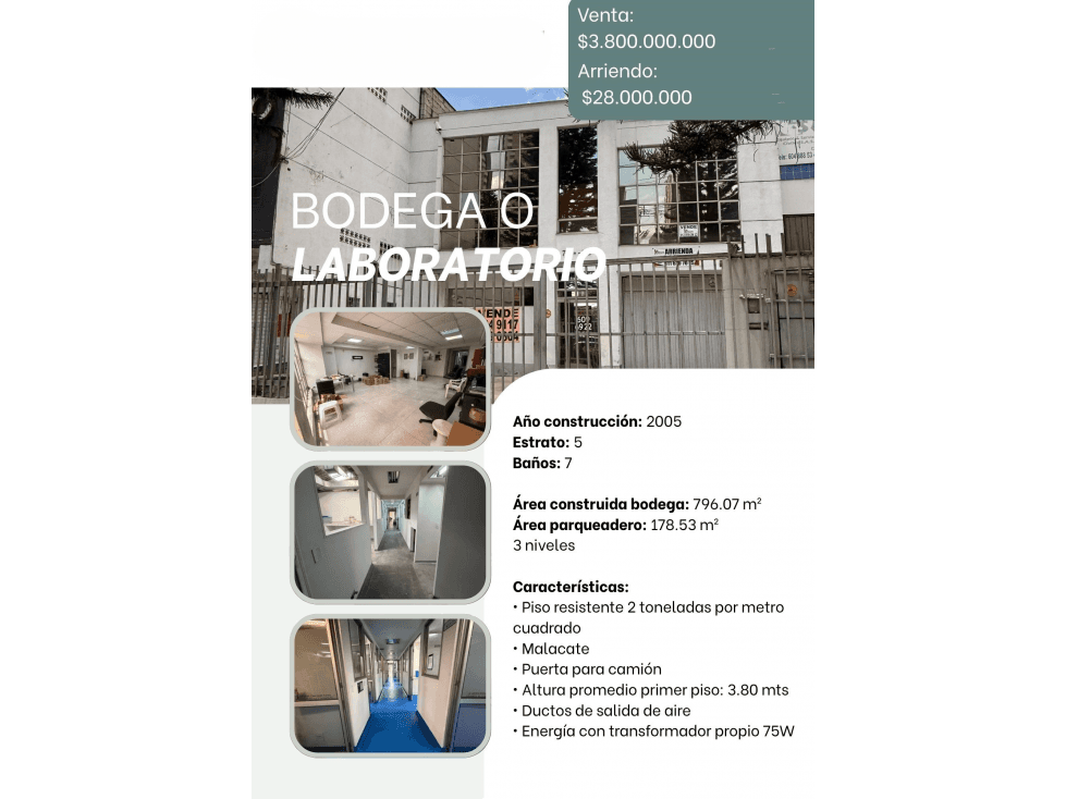 Bodega en arriendo y venta en Sabaneta, Antioquia. - 1