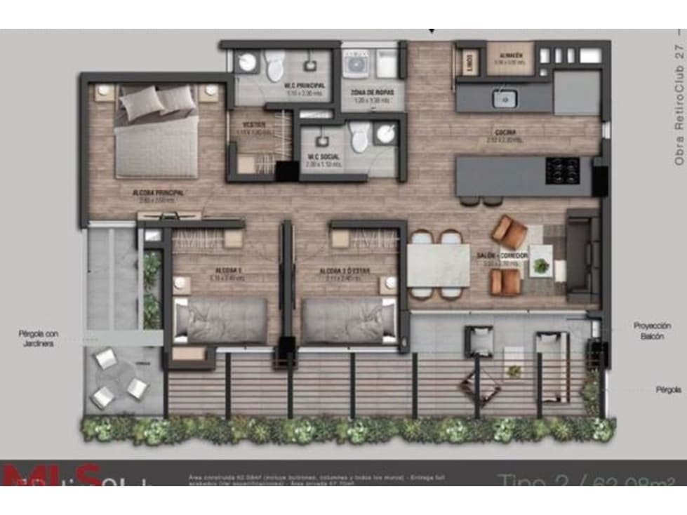 Apartamento en venta en V. Pantanillo (El Retiro), El Retiro - 1