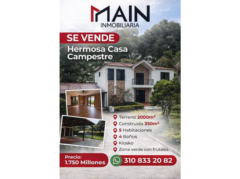 CASA CAMPESTRE EN CONJUNTO CERRADO EN QUIMBAYA - 1