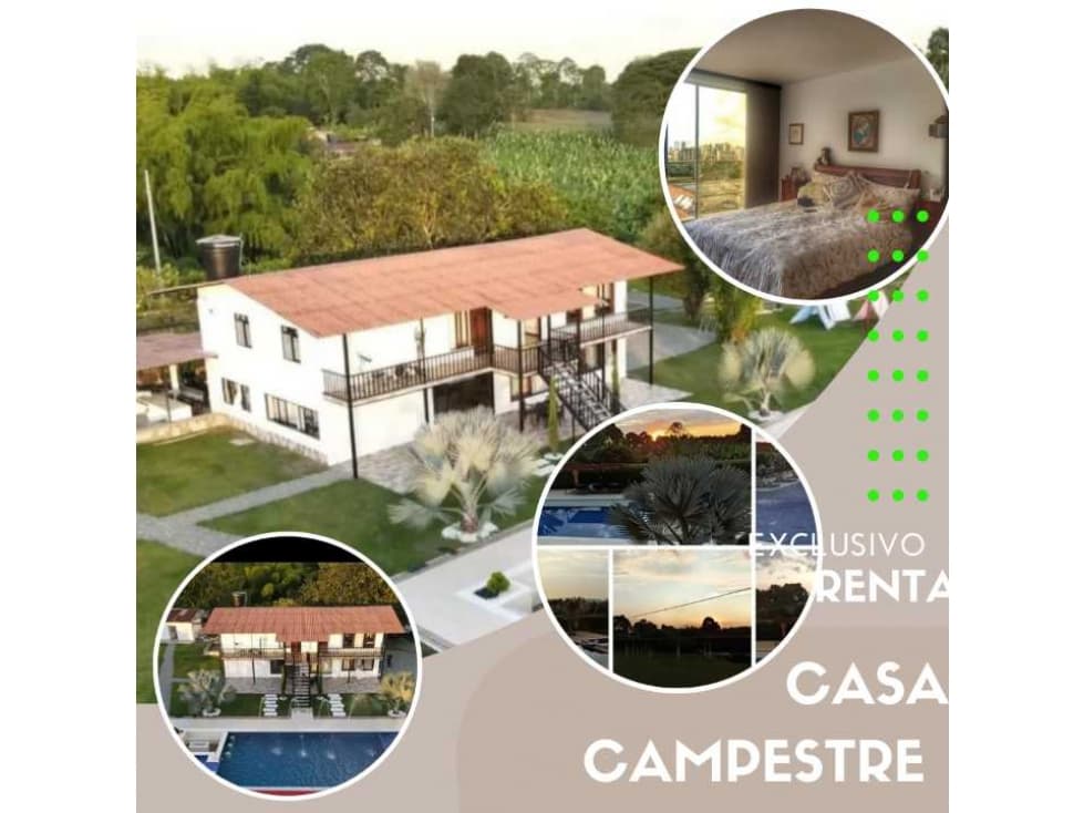 RENTA DE CASA CAMPESTRE CERCA A LA CIUDAD VÍA PUEBLO TAPAO - 1