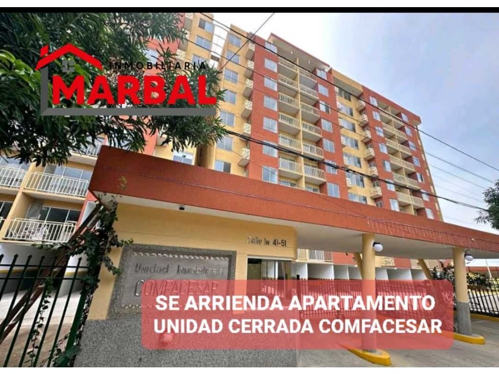 SE ARRIENDA APARTAMENTO UNIDAD INMOBILIARIA COMFACESAR - 1